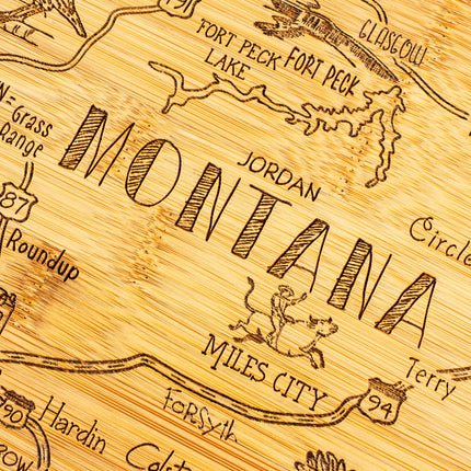 Destination Montana State-Shaped Serving & Cutting Board