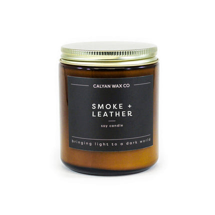 Smoke/Leather - Amber Jar Soy Candle