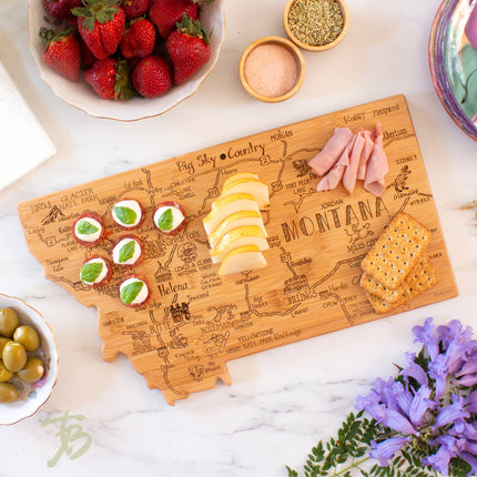 Destination Montana State-Shaped Serving & Cutting Board