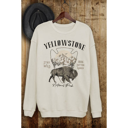 YELLOWSTONE NATIONAL PARK MINERAL SWEATSHIRTS: White / S