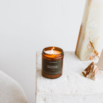 Lavender + Bergamot | Amber Jar Soy Candle