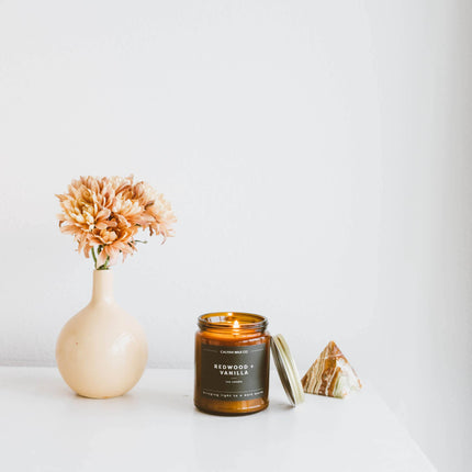 Redwood/Vanilla - Amber Jar Soy Candle