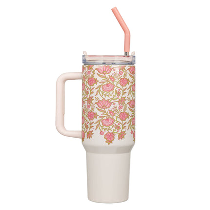 Tumbler w/straw SS Pink Be Still Ps. 46:10