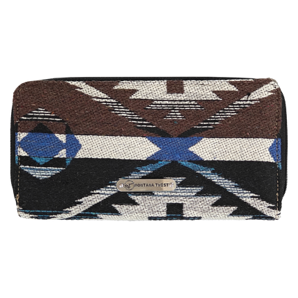 Montana Twist Western Multi-colored Aztec Pattern Slim Folding Wallet