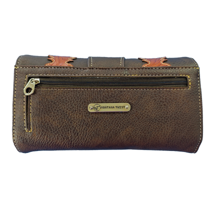 Montana Twist Coffee PU Tooled Wallet/Crossbody