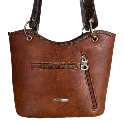 Montana Twist Concealed Carry Brown PU Leather Handbag