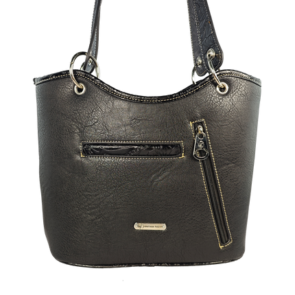 Montana Twist Concealed Carry Black PU Leather Handbag