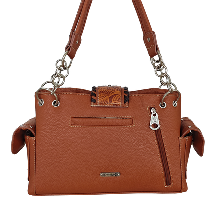 Montana Twist Concealed Carry Brown Tooled Handbag