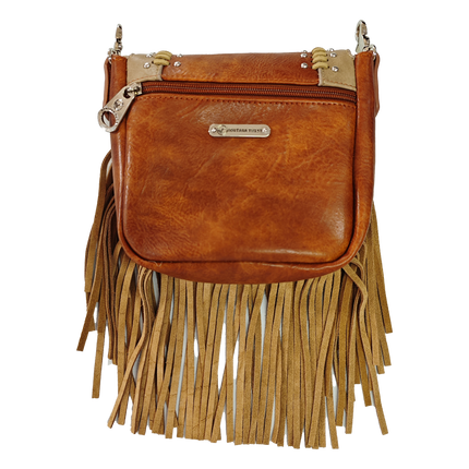 Montana Twist Brown Laser-engraved Fringe Crossbody