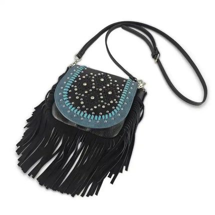 Montana Twist Black and Turquoise Laser-engraved Crossbody