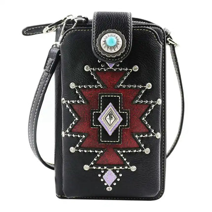 Montana Twist Black and Red Crossbody Phone Bag