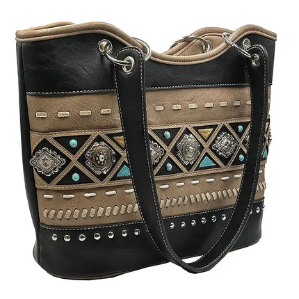 Montana Twist Concealed Carry Beige Concho PU Leather Handbag