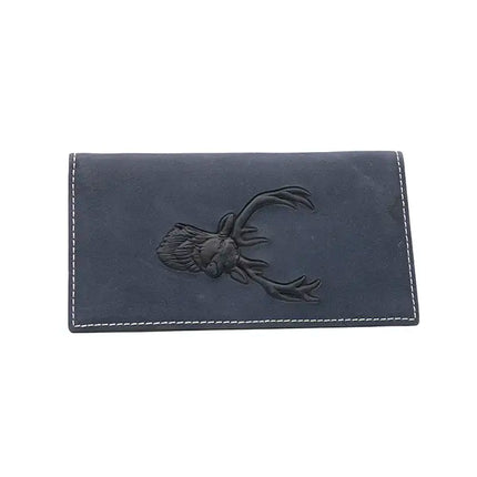 Genuine Leather Wallet with Embossed Elk Head