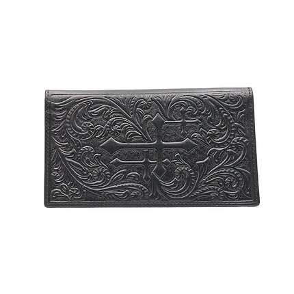 Genuine Leather Three Crosses Wallet