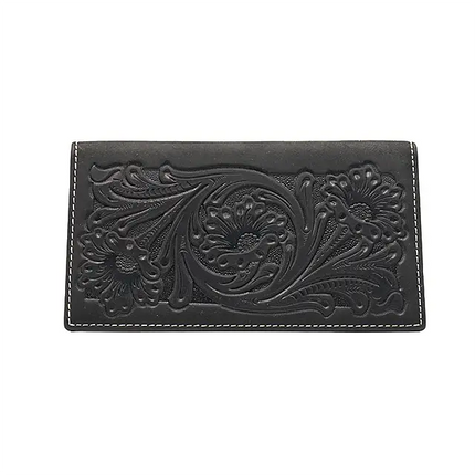 Western Floral Embossed Genuine Leather Wallet