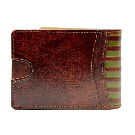 Men's Leather Wallet with American Flag Design