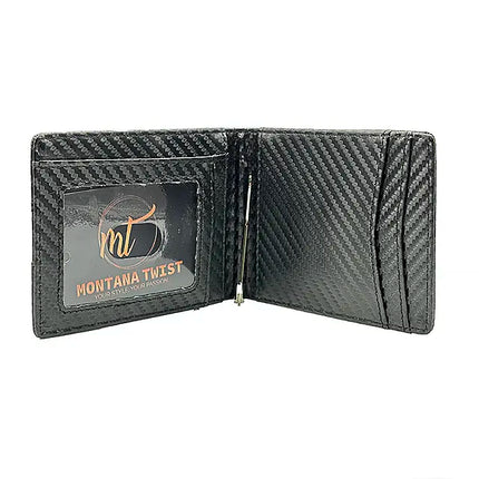 Faux Black Carbon Men's Wallet