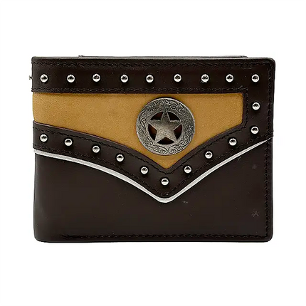 Men's Leather Wallet with a Lone Star Concho