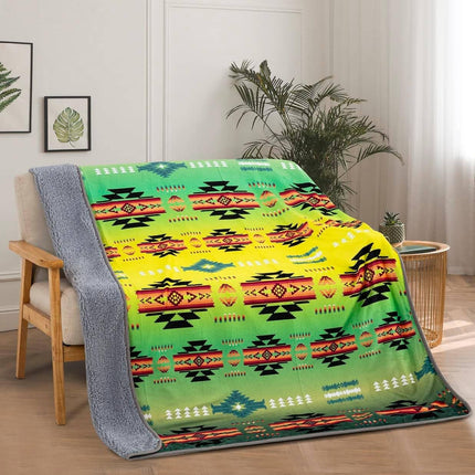 Tropical Soutwest Sherpa Throw: Zarape