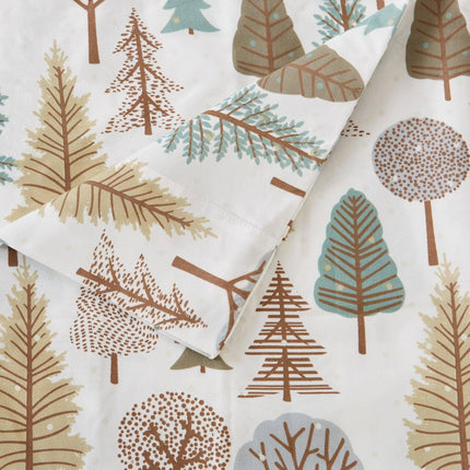 4-Piece Lodge Microfiber Sheet - Mountain Ridge Collection: King / Forest Animal - Light Grey