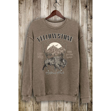 YELLOWSTONE NATIONAL PARK MINERAL SWEATSHIRTS: White / S