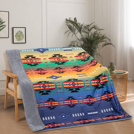 Tropical Soutwest Sherpa Throw: Zarape