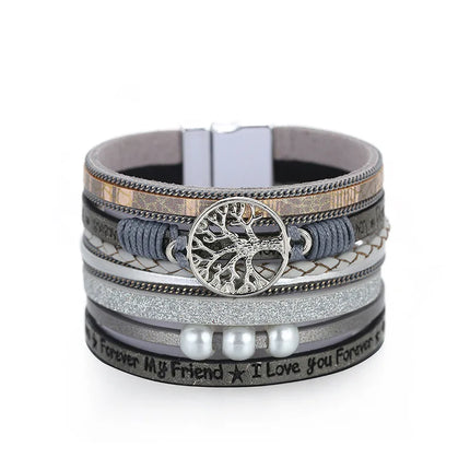 Multi-Layered Tree of Life Magnetic Clasp Bracelet