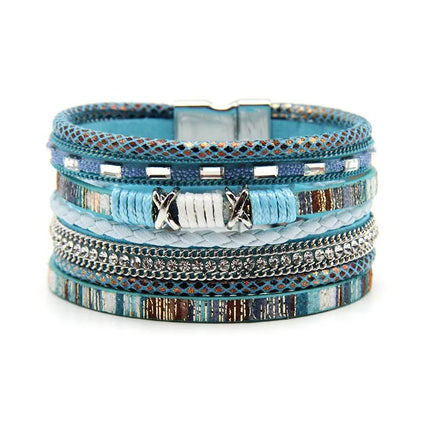 Multi-Layered Vintage Magnetic Clasp Bracelet