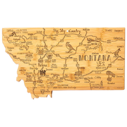 Destination Montana State-Shaped Serving & Cutting Board